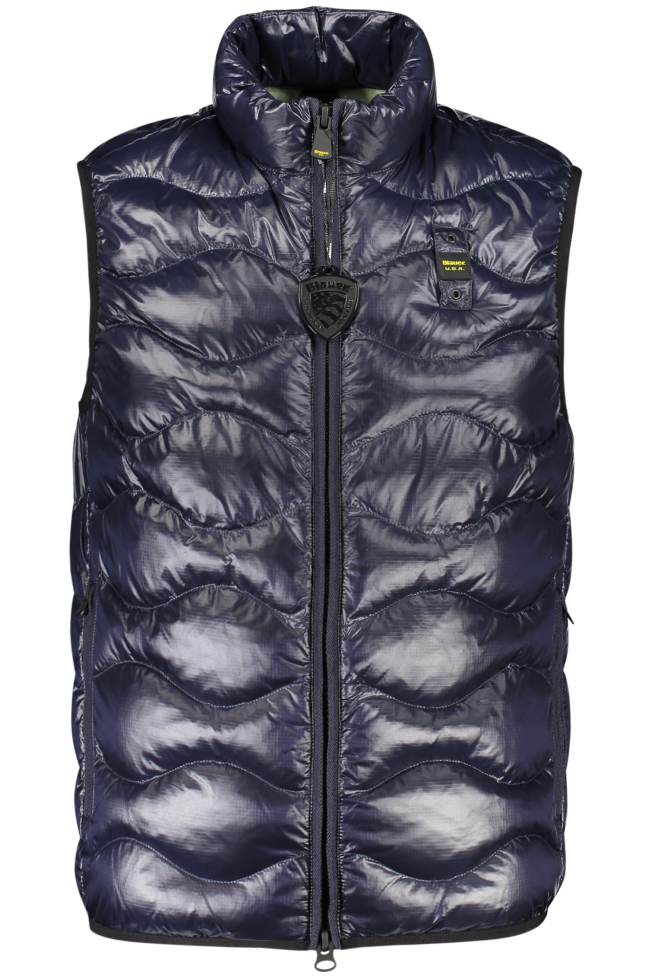 BLAUER APPAREL MEN'S BLUE SLEEVELESS JACKET BLAUER APPAREL