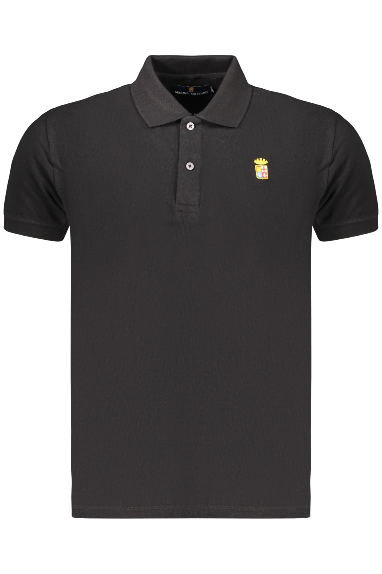 Navy Men's Black Short-Sleeved Polo Shirt MARINA MILITARE