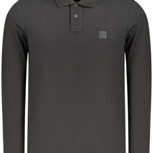 BOSS MEN'S LONG-SLEEVED POLO SHIRT BLACK BOSS