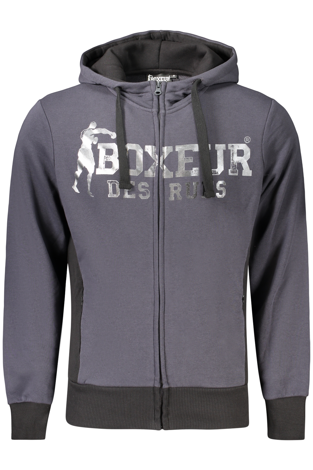 BOXEUR DES RUES MEN'S GRAY ZIP SWEATSHIRT BOXEUR DES RUES