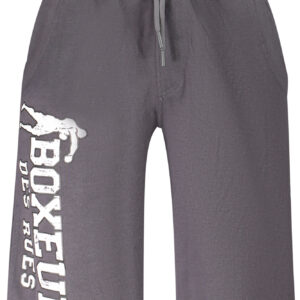 BOXEUR DES RUES MEN'S SHORT TRACKSUIT TROUSERS GREY BOXEUR DES RUES