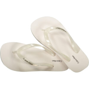 CALVIN KLEIN WOMEN'S WHITE SLIPPER FOOTWEAR CALVIN KLEIN