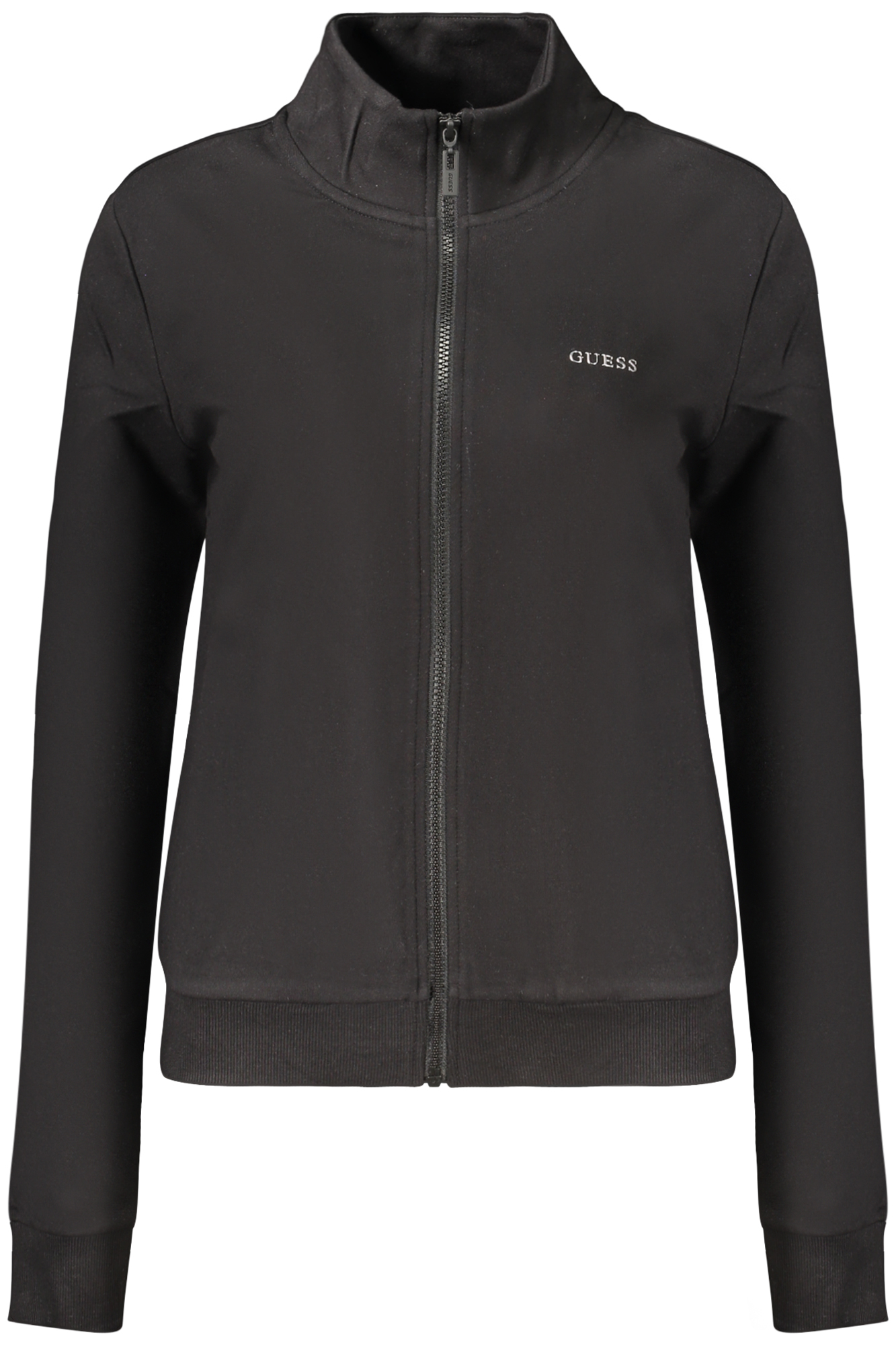 GUESS JEANS WOMEN'S BLACK ZIP-UP SWEATSHIRT GUESS JEANS