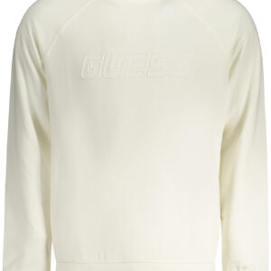 GUESS JEANS MEN'S WHITE ZIP-UP SWEATSHIRT GUESS JEANS