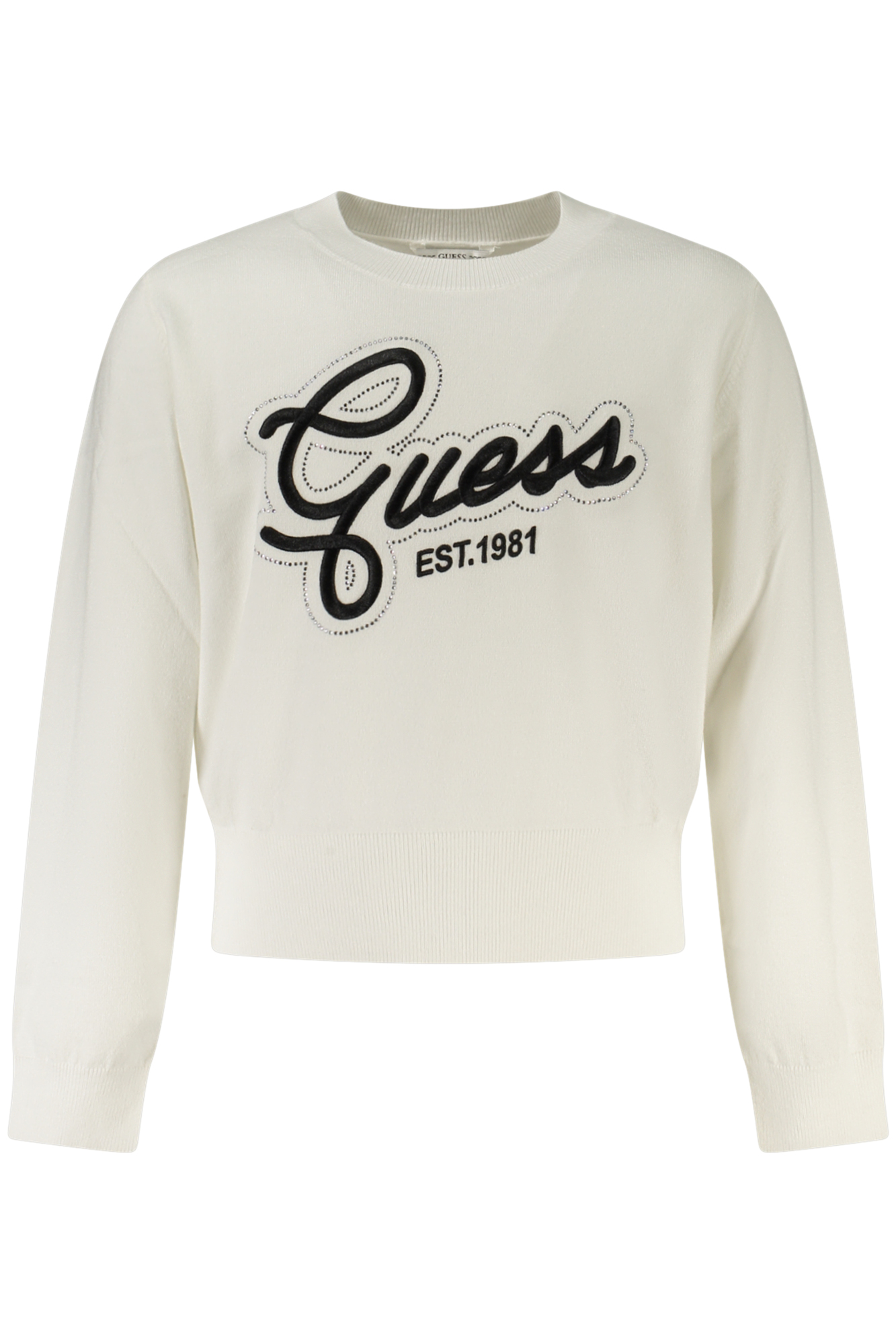 GUESS JEANS WHITE SWEATER FOR GIRLS GUESS JEANS
