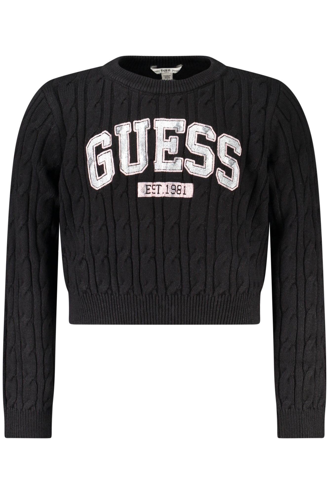 GUESS JEANS BLACK SWEATER FOR GIRLS GUESS JEANS