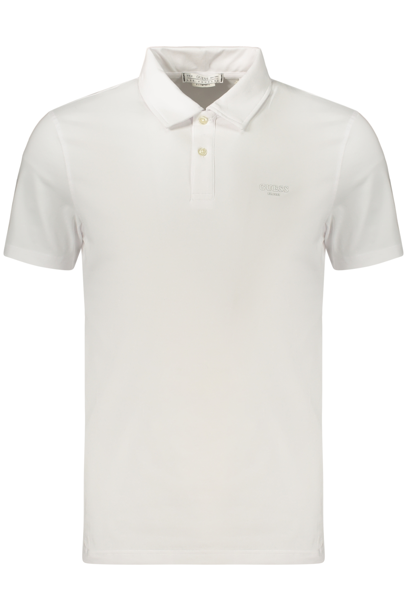 GUESS JEANS MEN'S SHORT-SLEEVED POLO SHIRT WHITE GUESS JEANS