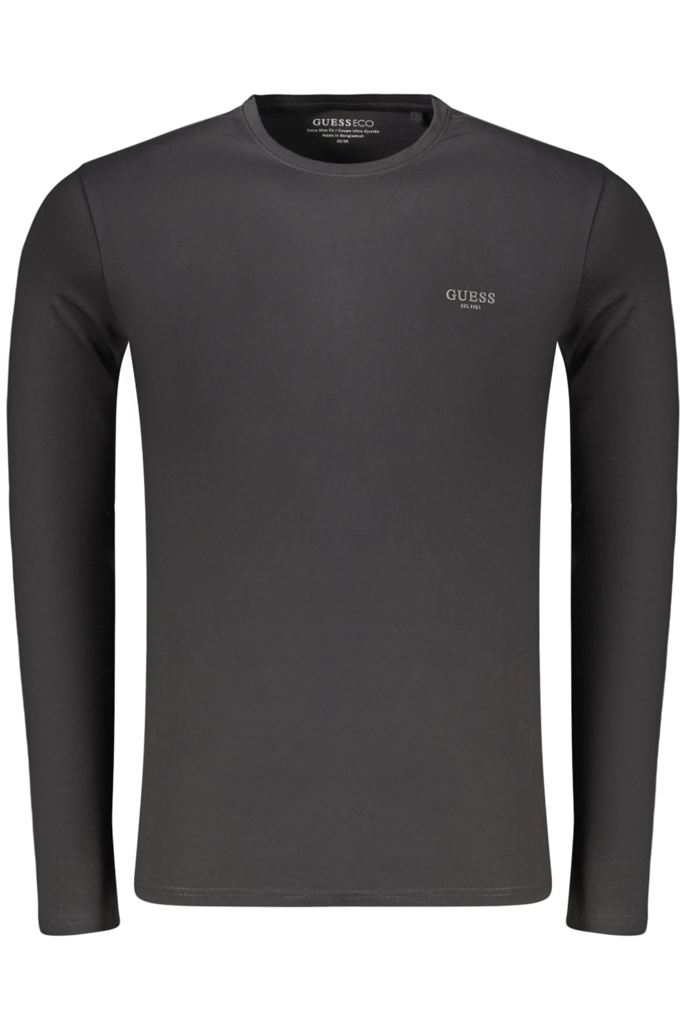 GUESS JEANS MEN'S LONG-SLEEVED T-SHIRT BLACK GUESS JEANS
