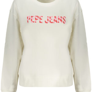 PEPE JEANS WOMEN'S WHITE ZIP-UP SWEATSHIRT PEPE JEANS