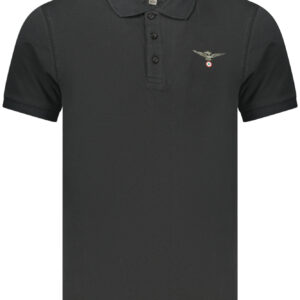 MILITARY ACADEMY MEN'S BLACK SHORT-SLEEVE POLO SHIRT ACCADEMIA MILITARE