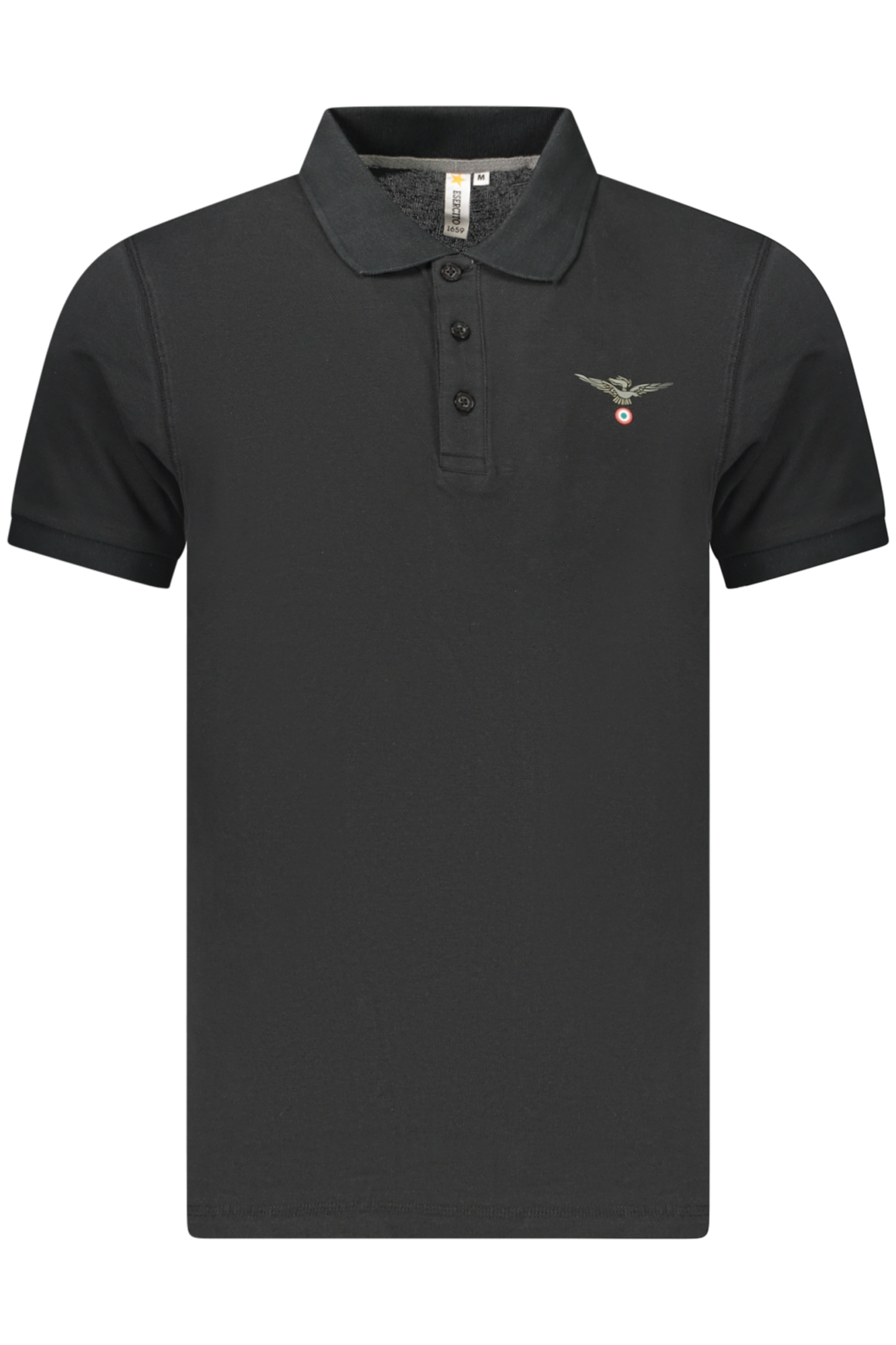 MILITARY ACADEMY MEN'S BLACK SHORT-SLEEVE POLO SHIRT ACCADEMIA MILITARE