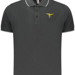 MILITARY ACADEMY MEN'S BLACK SHORT-SLEEVE POLO SHIRT ACCADEMIA MILITARE