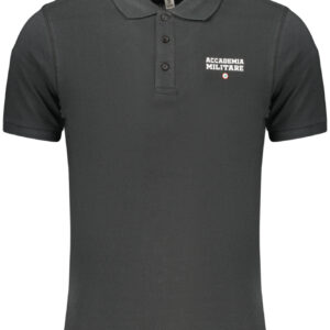 MILITARY ACADEMY MEN'S BLACK SHORT-SLEEVE POLO SHIRT ACCADEMIA MILITARE