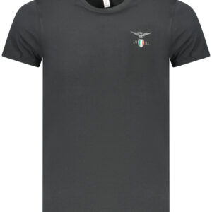 MILITARY ACADEMY MEN'S BLACK SHORT-SLEEVE T-SHIRT ACCADEMIA MILITARE