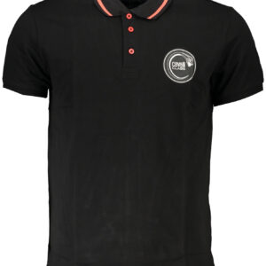 CAVALLI CLASS MEN'S SHORT SLEEVED POLO SHIRT BLACK CAVALLI CLASS
