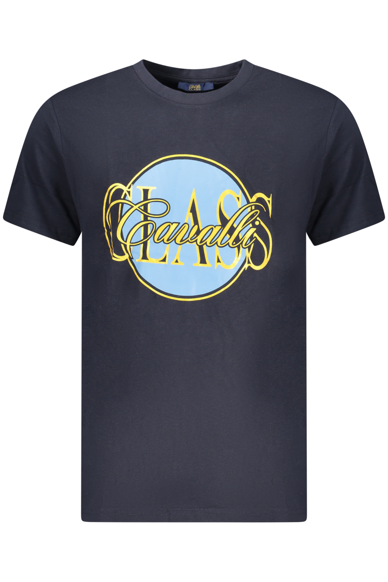 CAVALLI CLASS MEN'S SHORT-SLEEVE T-SHIRT BLUE CAVALLI CLASS
