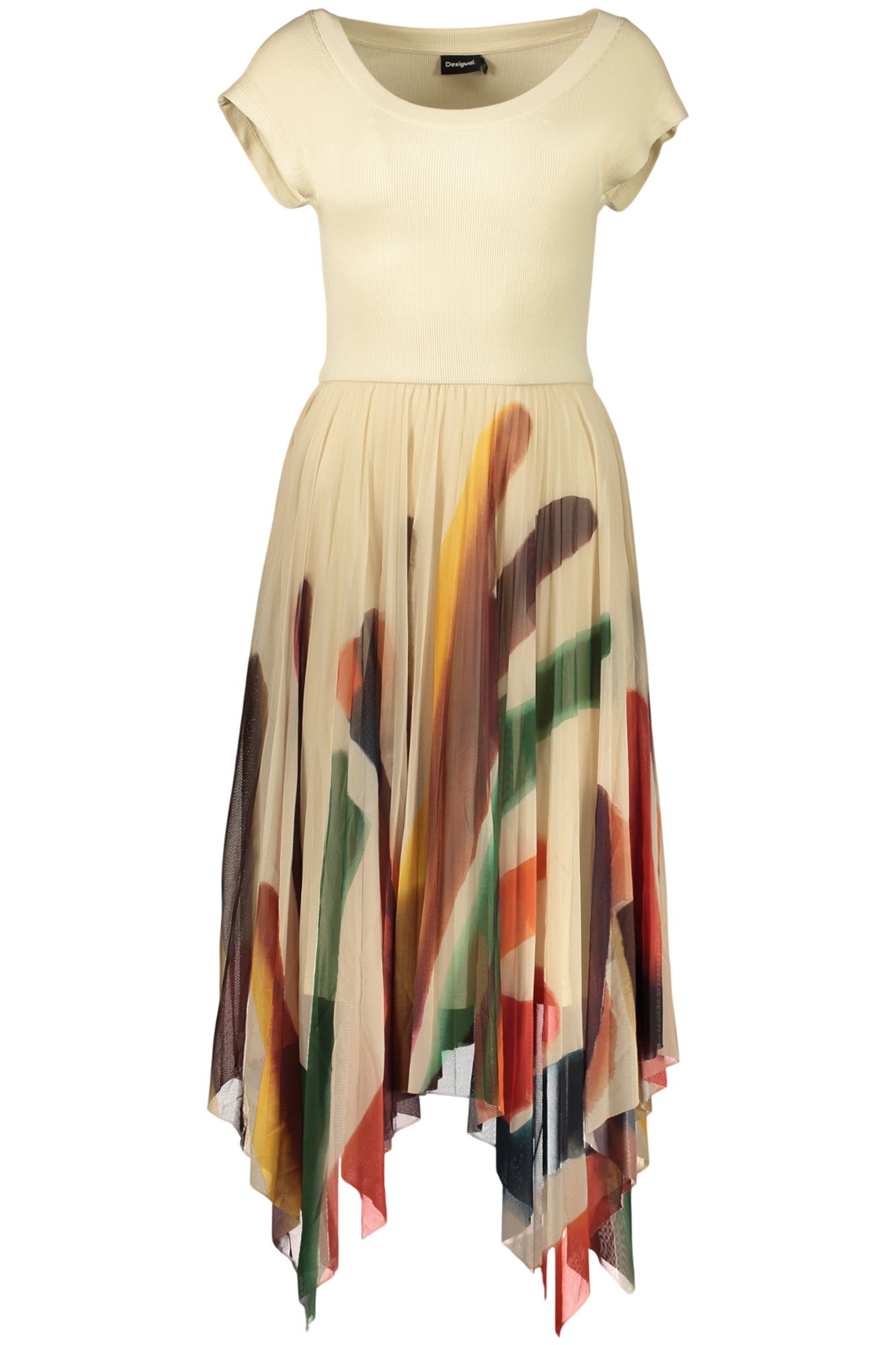 DESIGUAL WOMEN'S LONG DRESS IN BEIGE DESIGUAL
