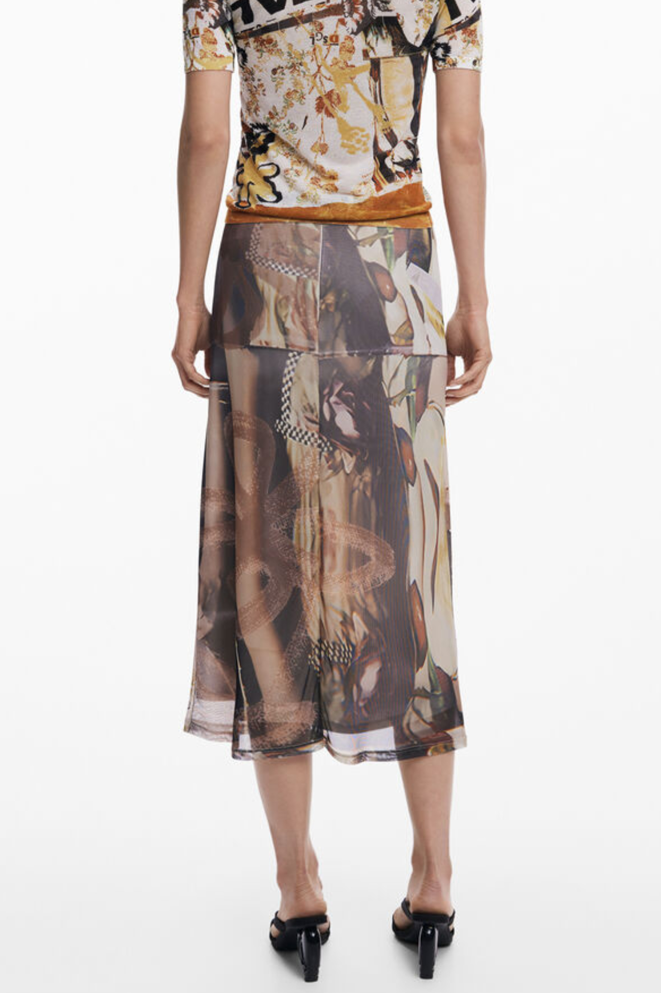DESIGUAL WOMEN'S BEIGE LONGUETTE SKIRT - Image 2
