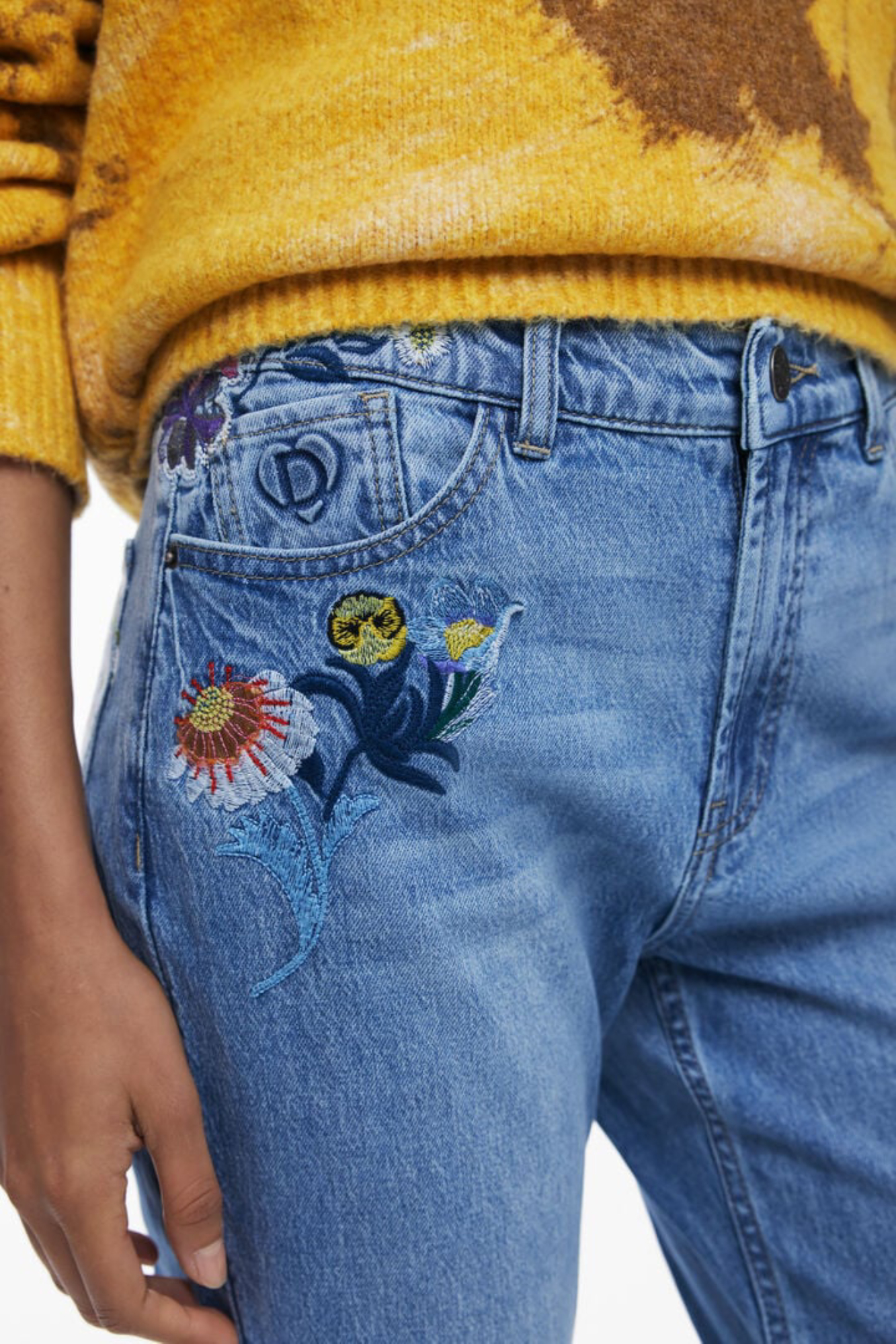 DESIGUAL WOMEN'S DENIM JEANS, BLUE - Image 3