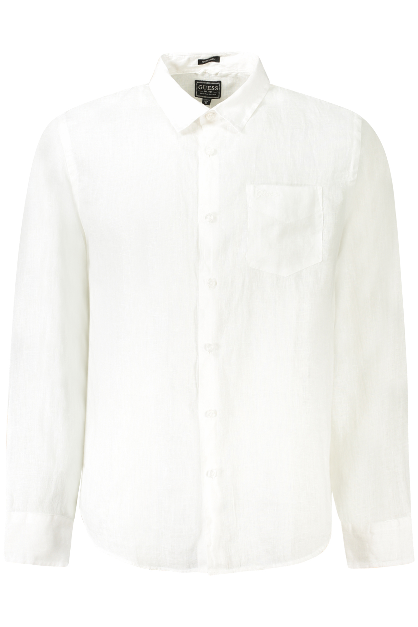 GUESS JEANS MEN'S LONG-SLEEVED SHIRT WHITE GUESS JEANS
