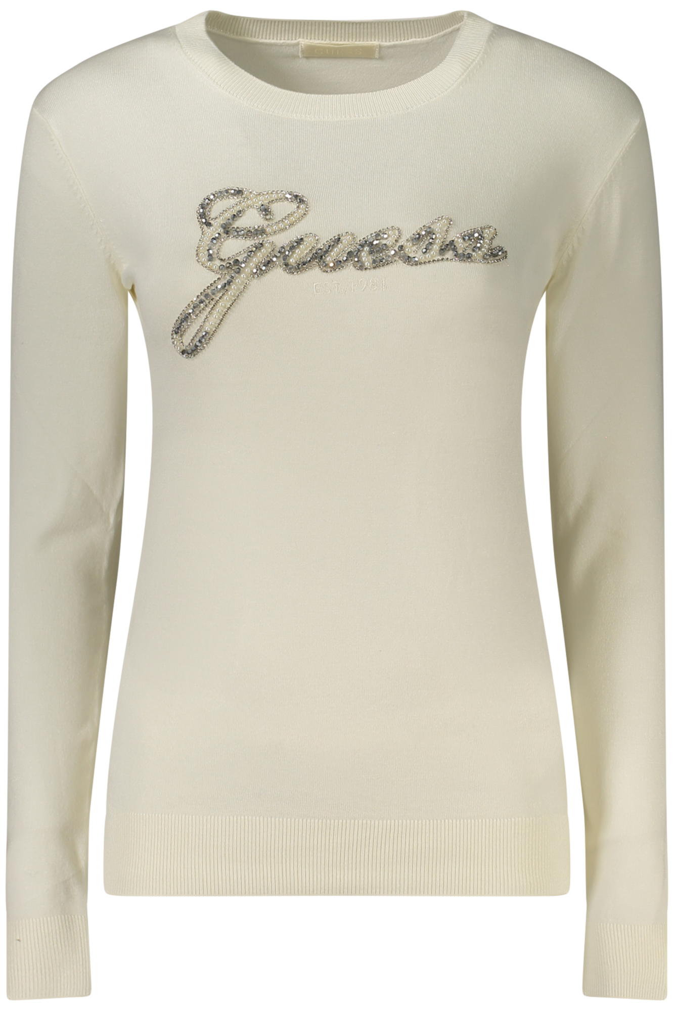 GUESS JEANS WOMEN'S WHITE SWEATER GUESS JEANS