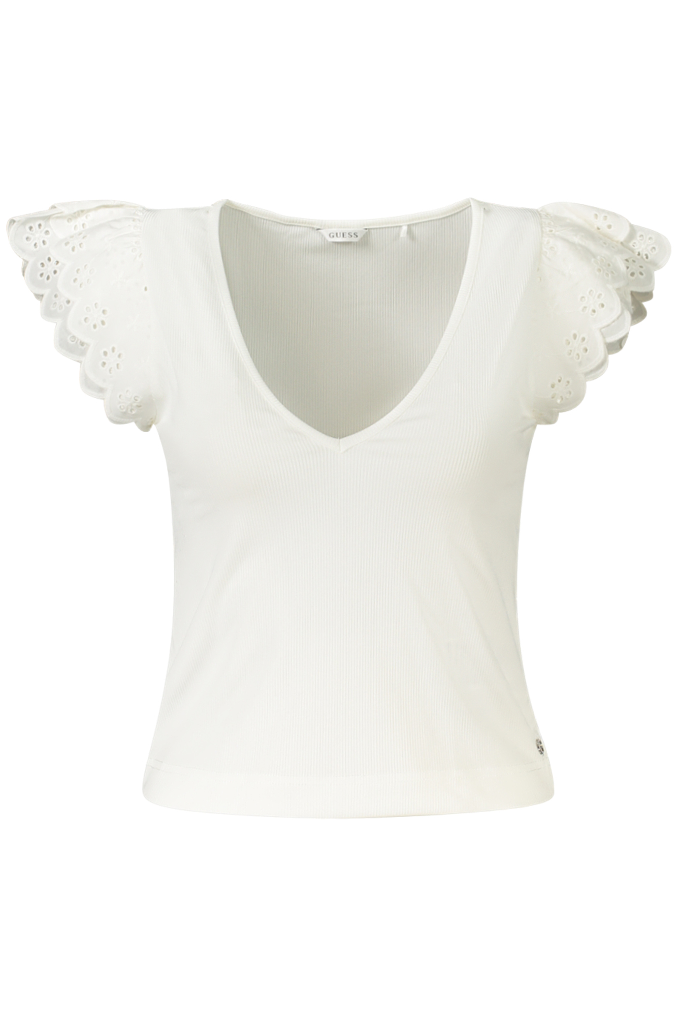 GUESS JEANS WOMEN'S SHORT-SLEEVE T-SHIRT WHITE GUESS JEANS