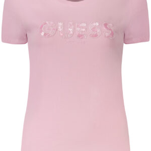GUESS JEANS WOMEN'S SHORT SLEEVE T-SHIRT PINK GUESS JEANS