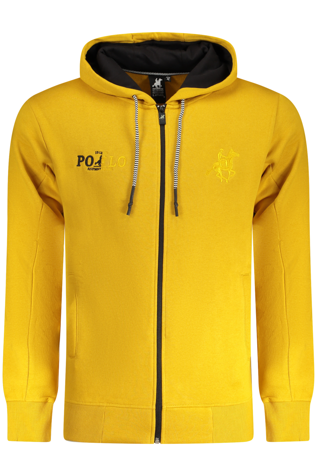 US GRAND MEN'S YELLOW ZIP-UP SWEATSHIRT U.S. GRAND
