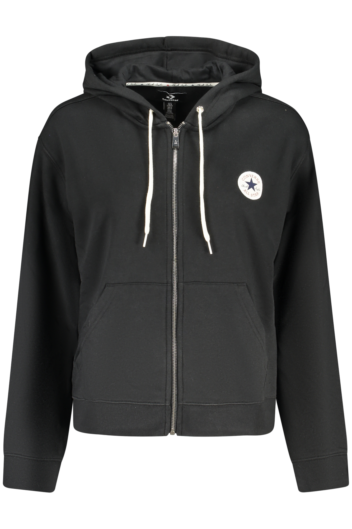 Converse Women's Zip-Up Hoodie Black CONVERSE