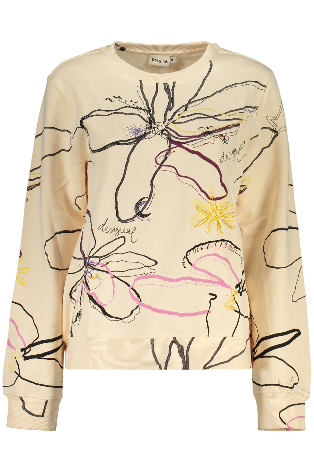 DESIGUAL WOMEN'S PINK ZIP-UP SWEATSHIRT DESIGUAL
