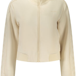 GUESS JEANS WOMEN'S BEIGE ZIP-UP SWEATSHIRT GUESS JEANS