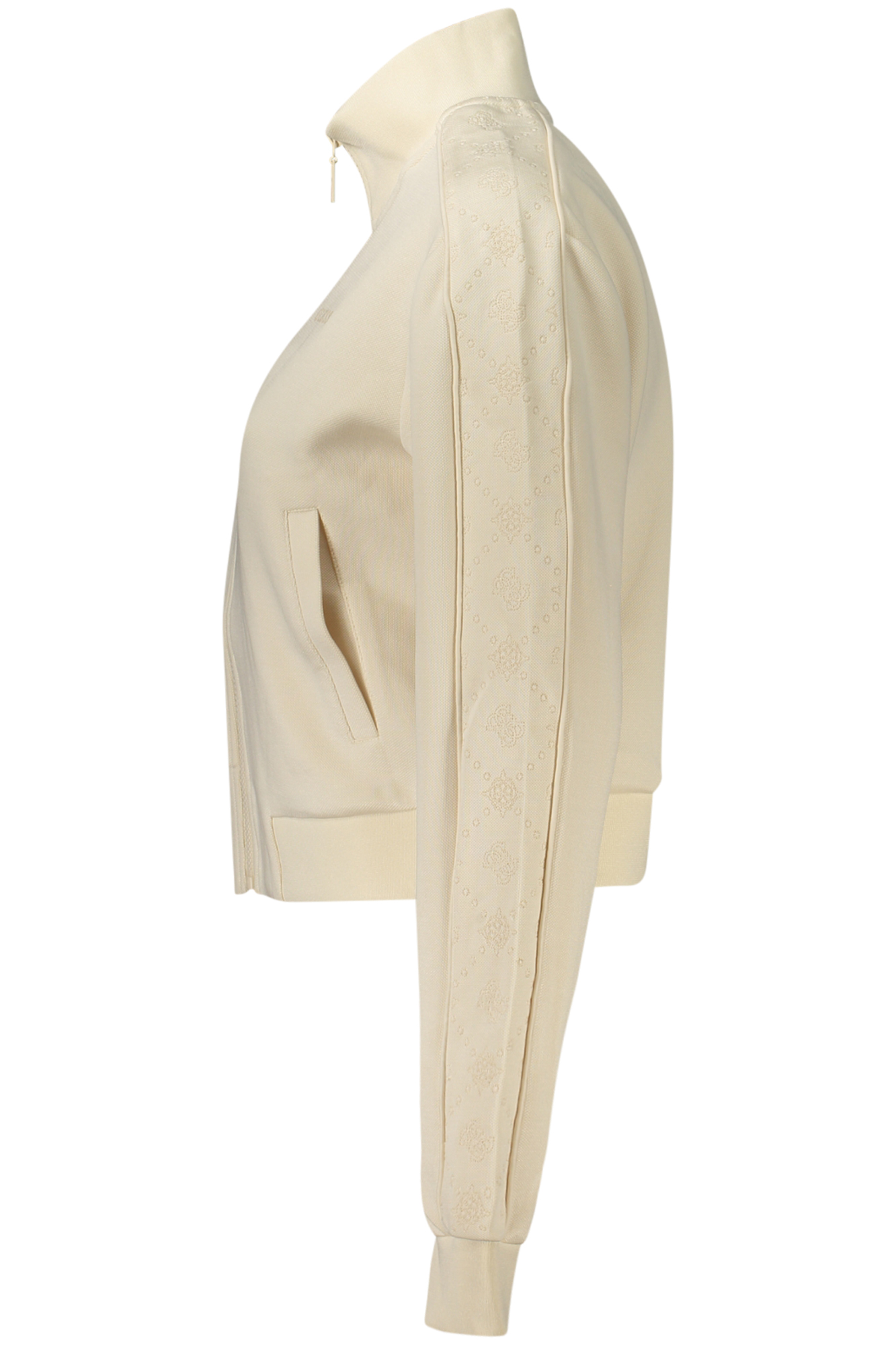 GUESS JEANS WOMEN'S BEIGE ZIP-UP SWEATSHIRT - Image 3