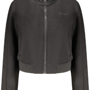 GUESS JEANS WOMEN'S BLACK ZIP-UP SWEATSHIRT GUESS JEANS