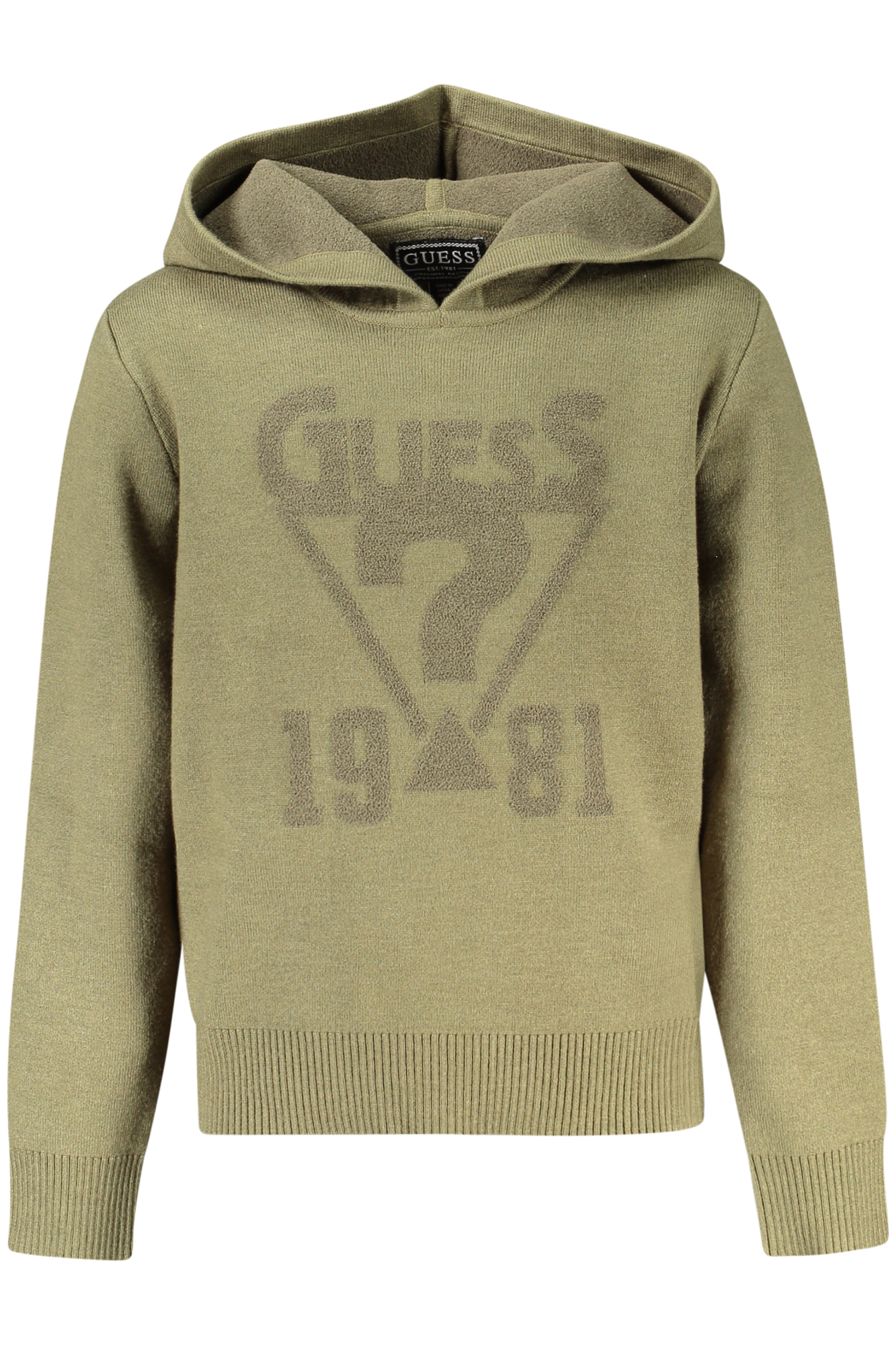 GUESS JEANS CHILDREN'S GREEN ZIP-UP SWEATSHIRT GUESS JEANS