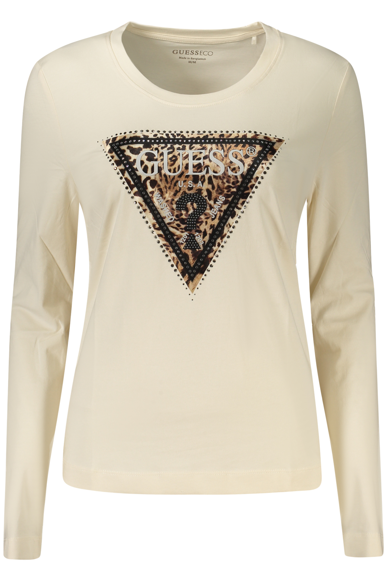 GUESS JEANS WOMEN'S LONG SLEEVE T-SHIRT BEIGE GUESS JEANS