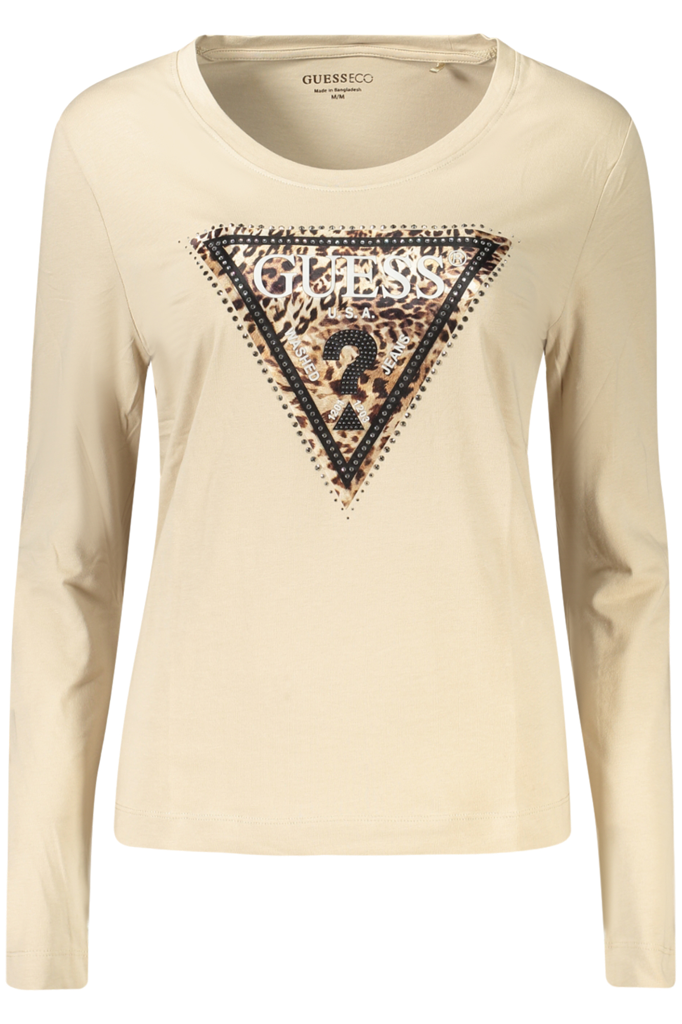 GUESS JEANS WOMEN'S LONG SLEEVE T-SHIRT BEIGE GUESS JEANS