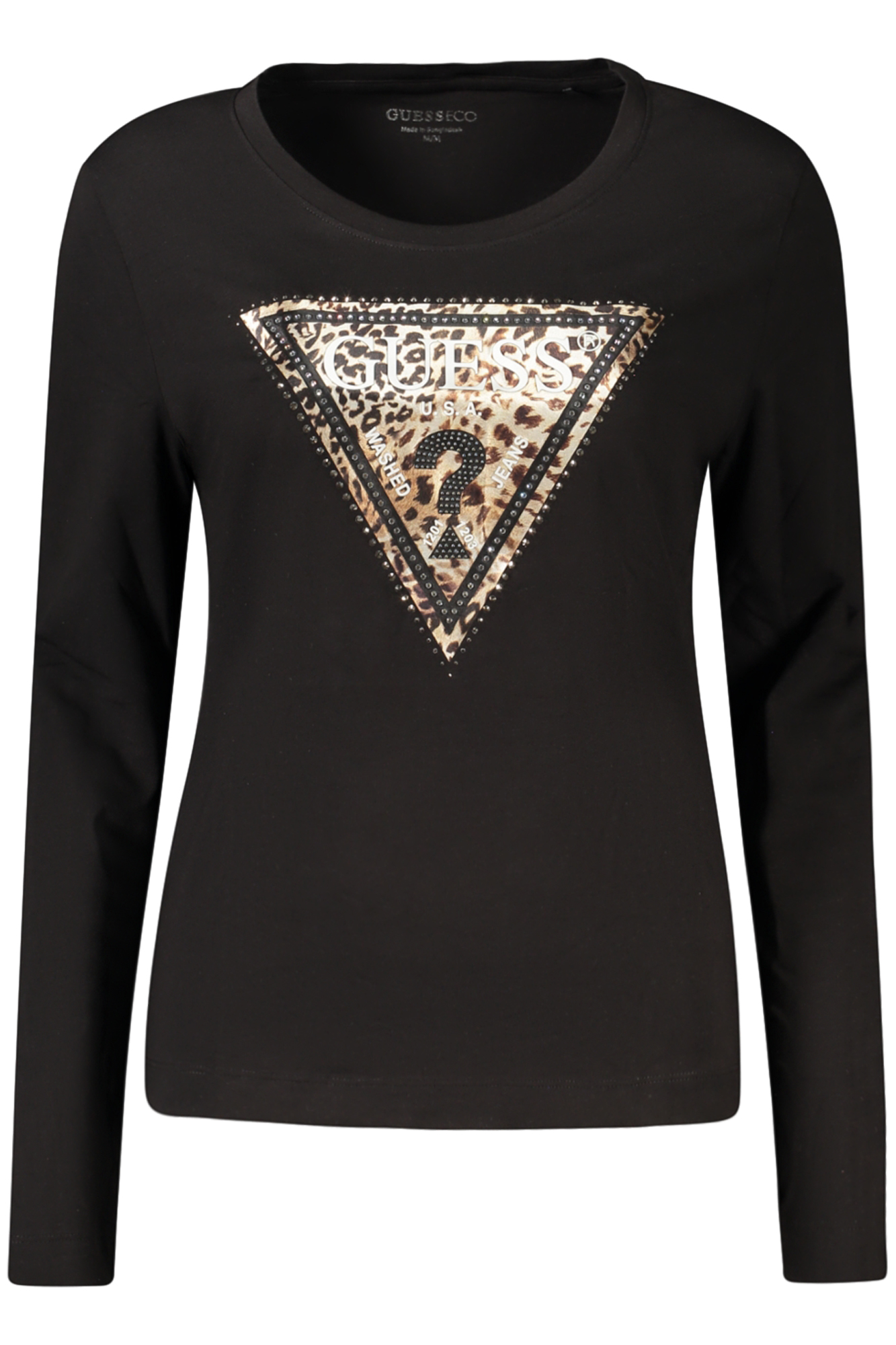 GUESS JEANS WOMEN'S LONG-SLEEVED T-SHIRT BLACK GUESS JEANS