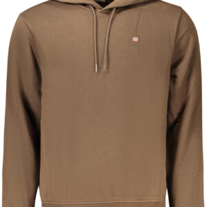 NAPAPIJRI MEN'S BROWN ZIP-UP SWEATSHIRT NAPAPIJRI