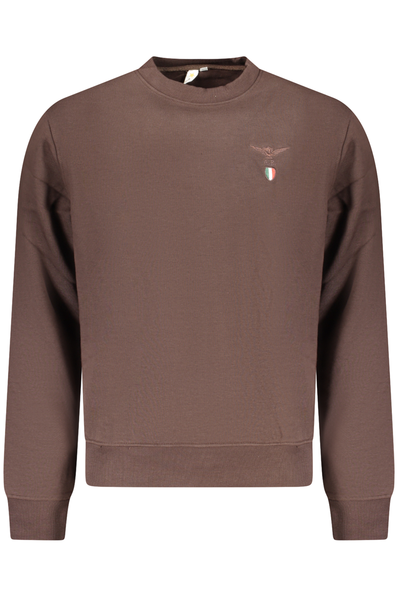 MILITARY ACADEMY MEN'S BROWN ZIP-UP SWEATSHIRT ACCADEMIA MILITARE