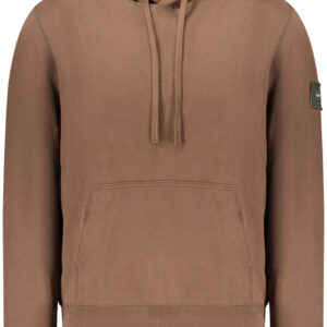 CALVIN KLEIN MEN'S BROWN ZIP-UP SWEATSHIRT CALVIN KLEIN