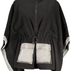 DESIGUAL WOMEN'S BLACK PONCHO DESIGUAL