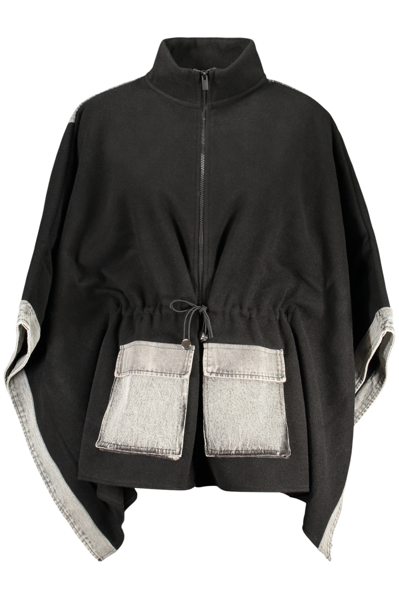 DESIGUAL WOMEN'S BLACK PONCHO DESIGUAL