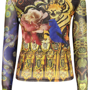 DESIGUAL WOMEN'S LONG-SLEEVED T-SHIRT YELLOW DESIGUAL