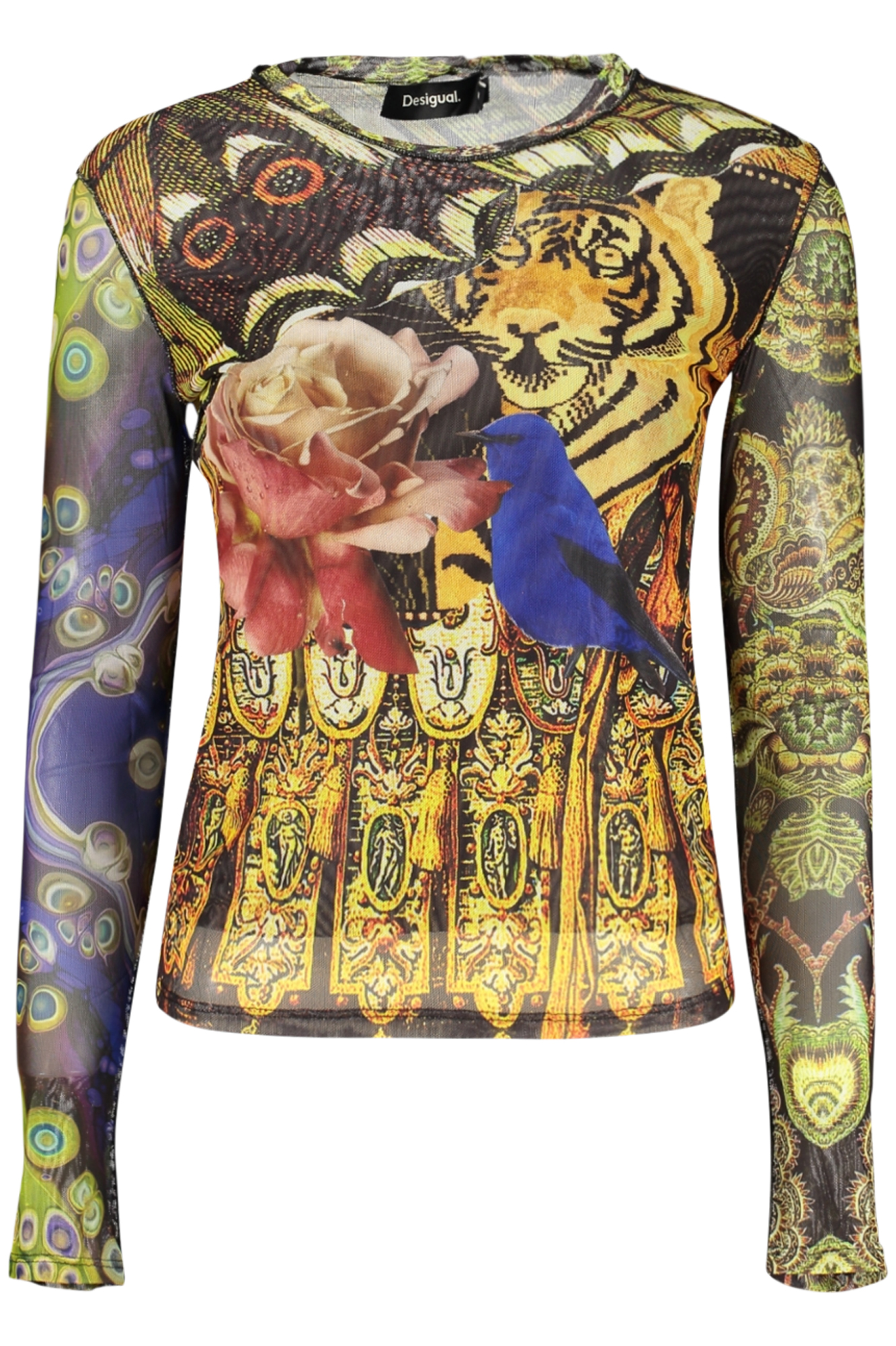 DESIGUAL WOMEN'S LONG-SLEEVED T-SHIRT YELLOW DESIGUAL