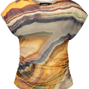 DESIGUAL WOMEN'S SLEEVELESS T-SHIRT BEIGE DESIGUAL