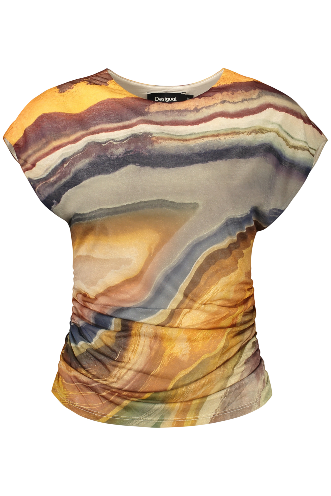 DESIGUAL WOMEN'S SLEEVELESS T-SHIRT BEIGE DESIGUAL